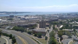 Город Нью-Хейвен с высоты.