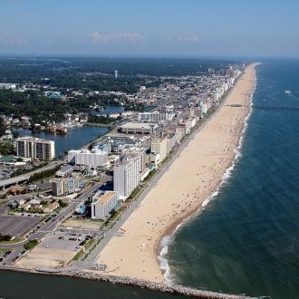 Город Вирджиния-Бич с высоты птичьего по