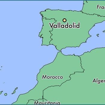 Вальядолид на карте Испании.