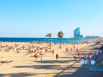 Пляж Барселоны.

	 