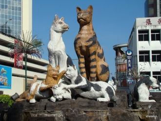 Статуи кошек.