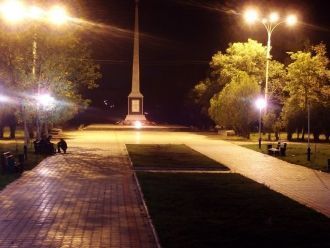 Ночной город Абинск, Краснодарский край,