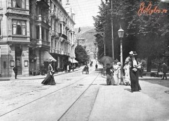 Вид на улицы Бергена, 1900г.