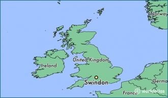 Суиндон на карте Великобритании.