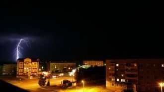 Ночной город Юрга.