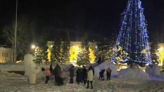 Ночной город Зыряновск.