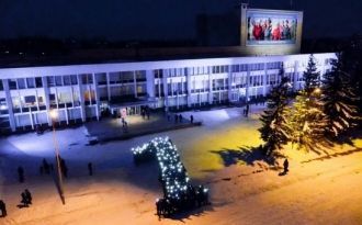 Ночной город Зыряновск.