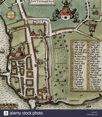 Саутгемптон на карте 1611 года.