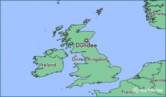 Город Данди на карте Великобритании