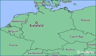 Билефельд на карте Германии.