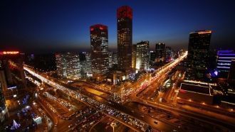 Вид на ночной Пекин.