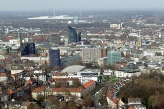 Панорама города Дортмунд.