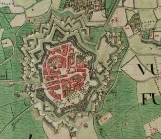 Границы города Верне в 1775 году.