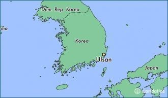 Ульсан на карте Республики Кореи.
