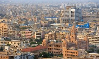Вид на город Карачи, Пакистан.