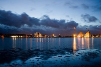 Город Вайле ночью.