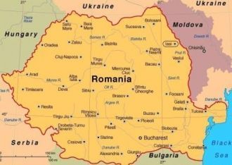 Город Яссы на карте Румынии.