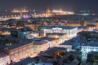 Ночной вид на город Вознесенск с 15-го э