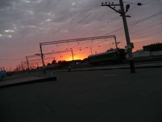 Закат над станцией Камень-на-Оби