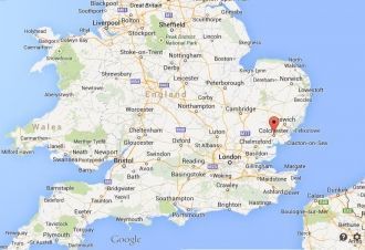 Колчестер на карте Англии