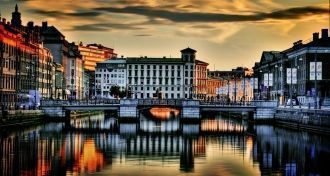 Вид на город Гётеборг.