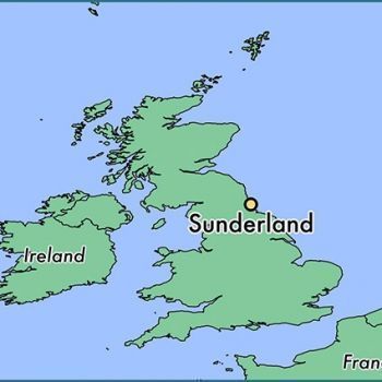 Сандерленд на карте Великобритании.