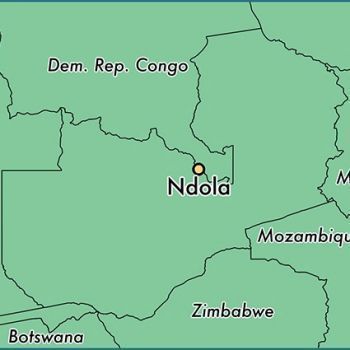 Ндола на карте Замбии.