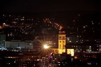 Город Пфорцхайм ночью.