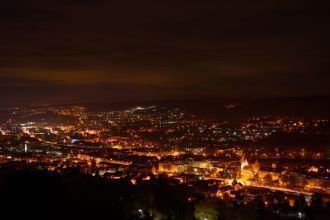 Город Пфорцхайм ночью.