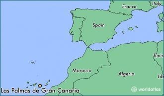 Лас-Пальмас на карте Испании.