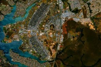 Вид на город Бразилиа со спутника.