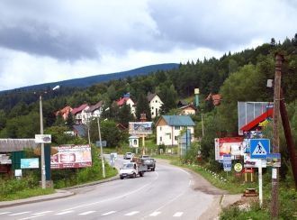 На улице города Яремче.