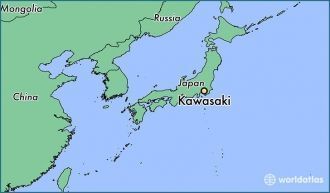 Кавасаки на карте Японии.