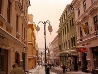 Зимние улицы города Яблонец-над-Нис