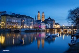 Фрайбург-в-Брайсгау ночью.