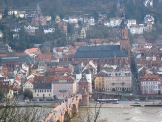 Город  Людвигсхафен-на-Рейне с высоты.