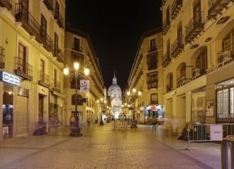 Вид на ночную Сарагосу.