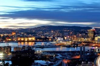 Ночной Тронхейм.