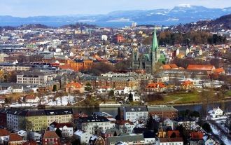 Тронхейм с высоты птичьего полета.