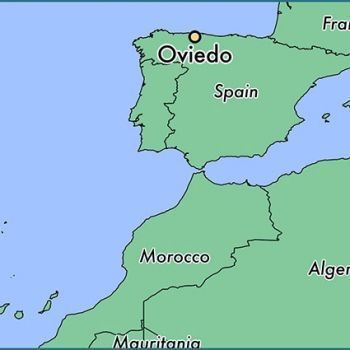 Овьедо на карте Испании.