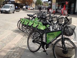 На улицах города Векшё.