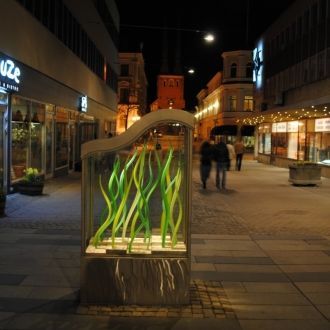 Швеция. Векшё. Фото улиц ночью.