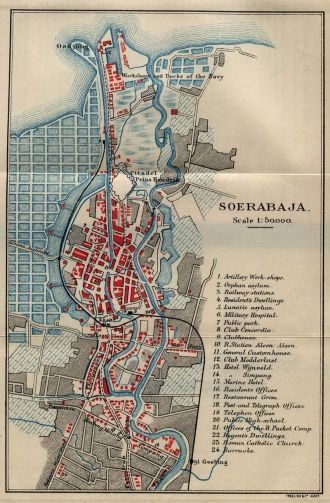 Карта Сурабаи конца XIX века.