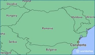 Констанца на карте Румынии.