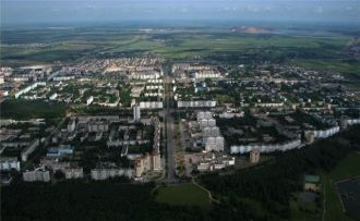 Вид сверху на Солигорск.