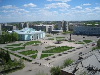 Назарово, центр города с верху.