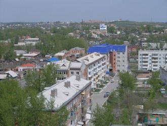 Город Назарово Красноярского края сверху