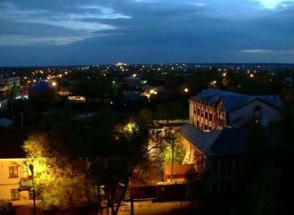 Ночной город Острогожск.