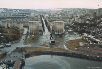 Город с высоты полета. Североморск.