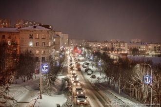 Североморск ночью.